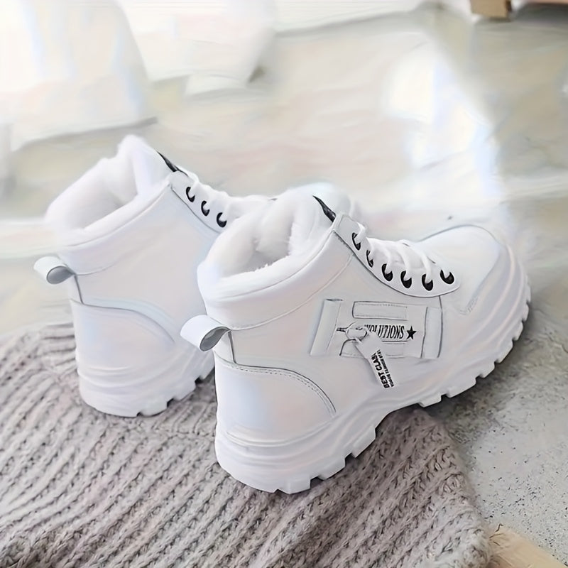 Women All-Season Platform Ankle Boots Rubber Sole Flannel Lining