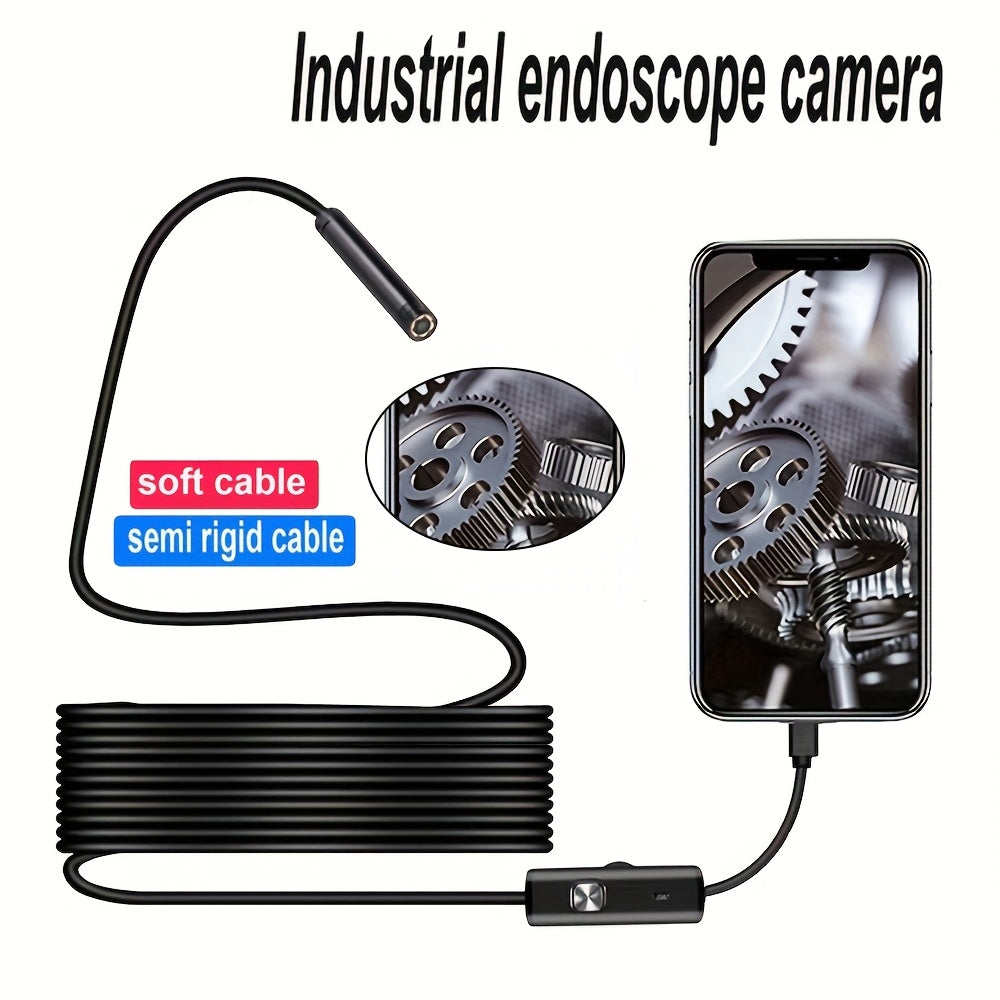 5.5mm Endoscope Camera with Type C Cable for Android Windows Devices 1m-10m Length 480P Video Inspection