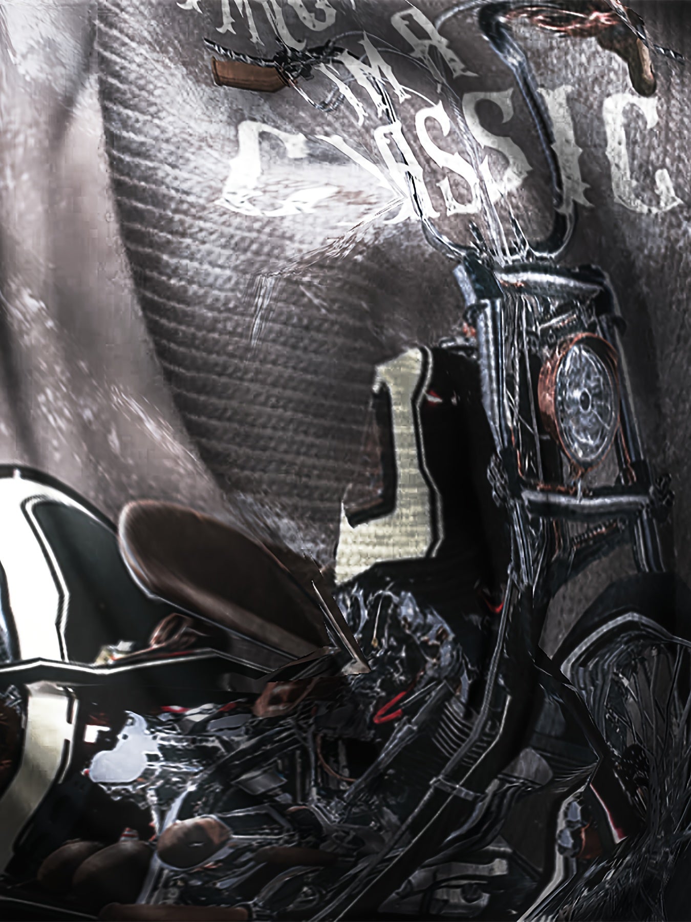 Men's Short Sleeve Graphic T Shirt with 3D Motorcycle and Humorous Print Polyester Blend Casual Summer Outdoor