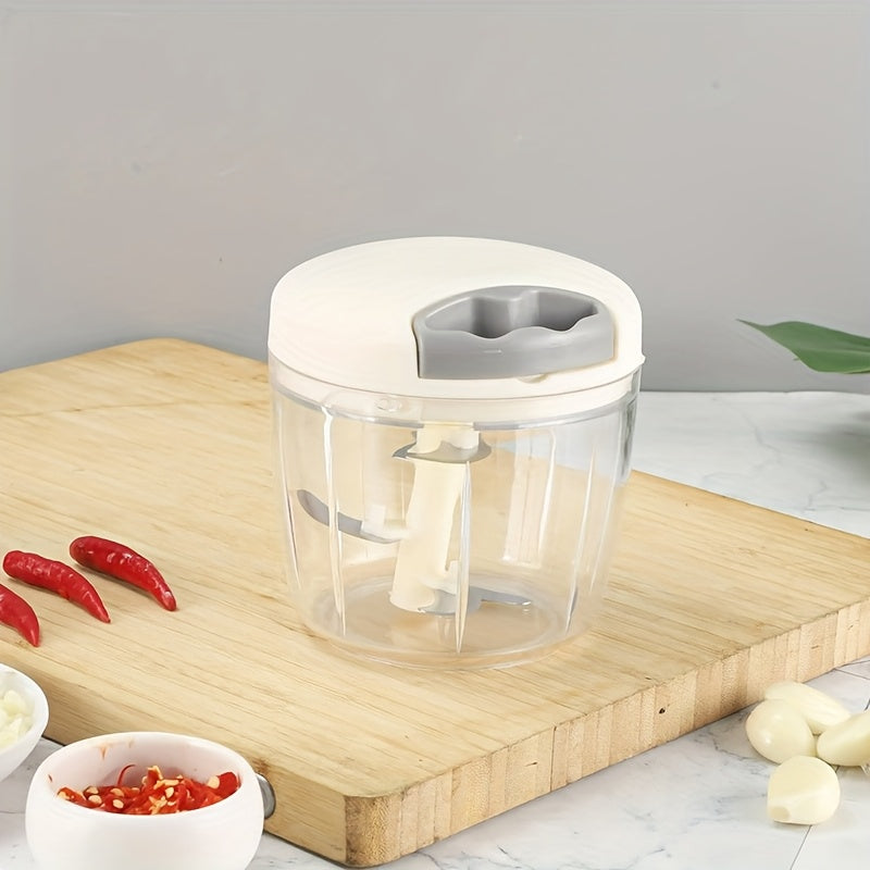Manual Garlic Press and Vegetable Chopper - Compact, Multiuse, Easy Clean