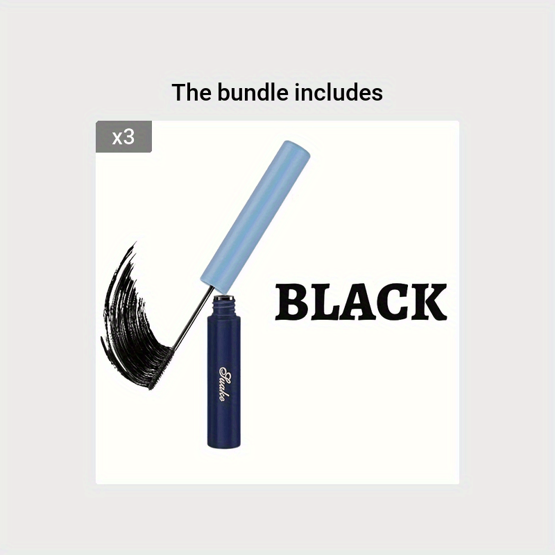 Women Black Brown Mascara Long Curling Waterproof Smudge Proof with Slim Brush