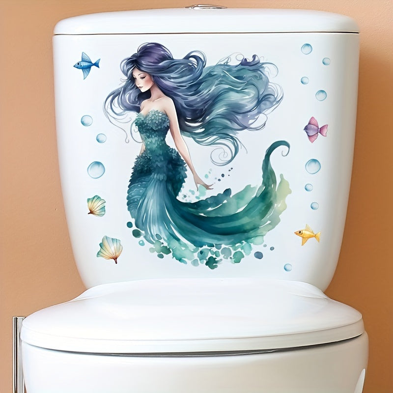 Toilet Seat Sticker Shell Sleeping Beauty Sea Theme Decorative Decal