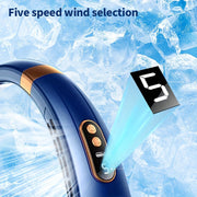 USB Rechargeable Wearable Mini Fan with LED Light, Portable Personal Cooling
