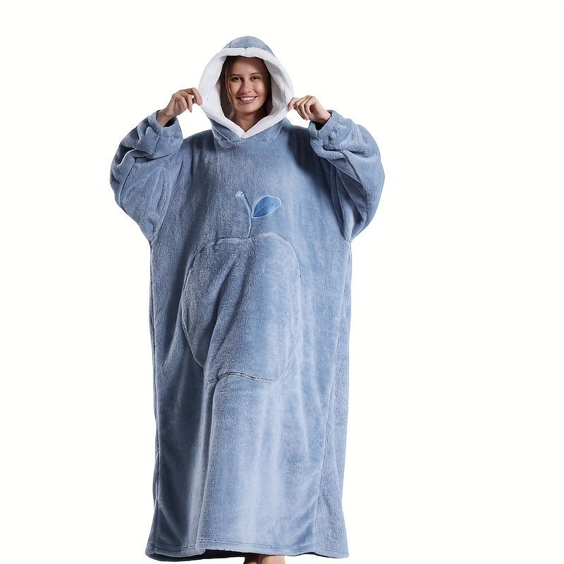 Oversized Velvet Lounge Robe for Women with Pockets and Soft Polyester Fabric in Red Purple Blue Brown Black