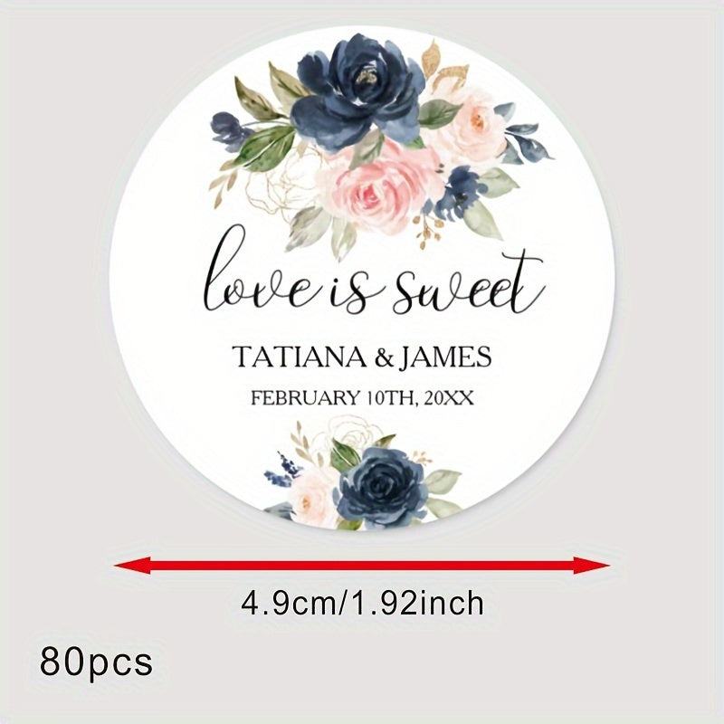 Personalized Bridal Shower Labels Custom Thank You Stickers Name and Date Recyclable Matte Finish
