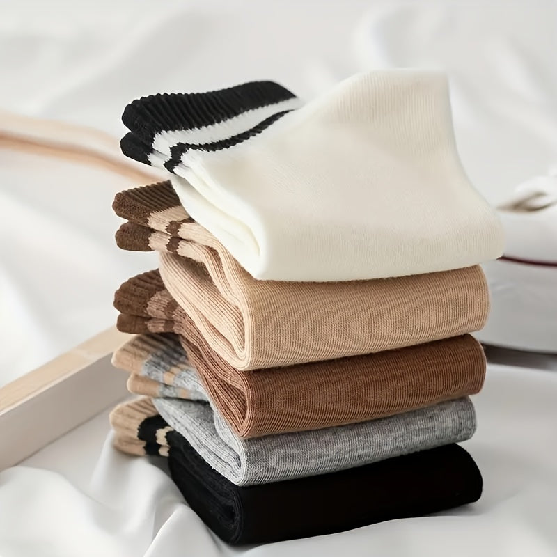 Ayollar uchun 10 juft qulay va nafas oladigan chiziqli qisqa sport paypoqlari.