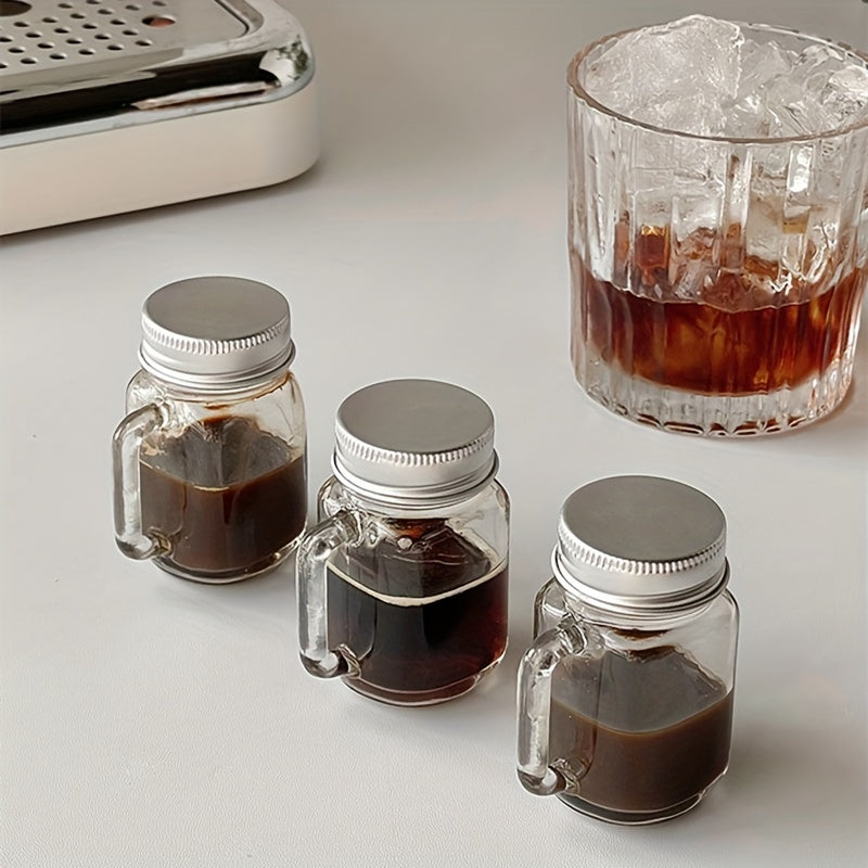 Mini Mason Jar Shot Glass with Lid Leakproof Glass for Beverages and Parties