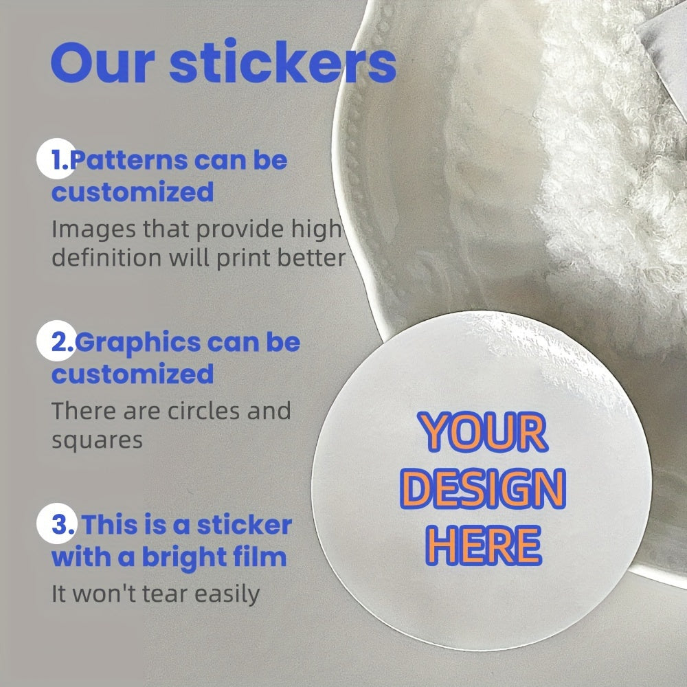Personalized Waterproof Adhesive Labels with Custom Logo Stickers, 1.5-12.7cm