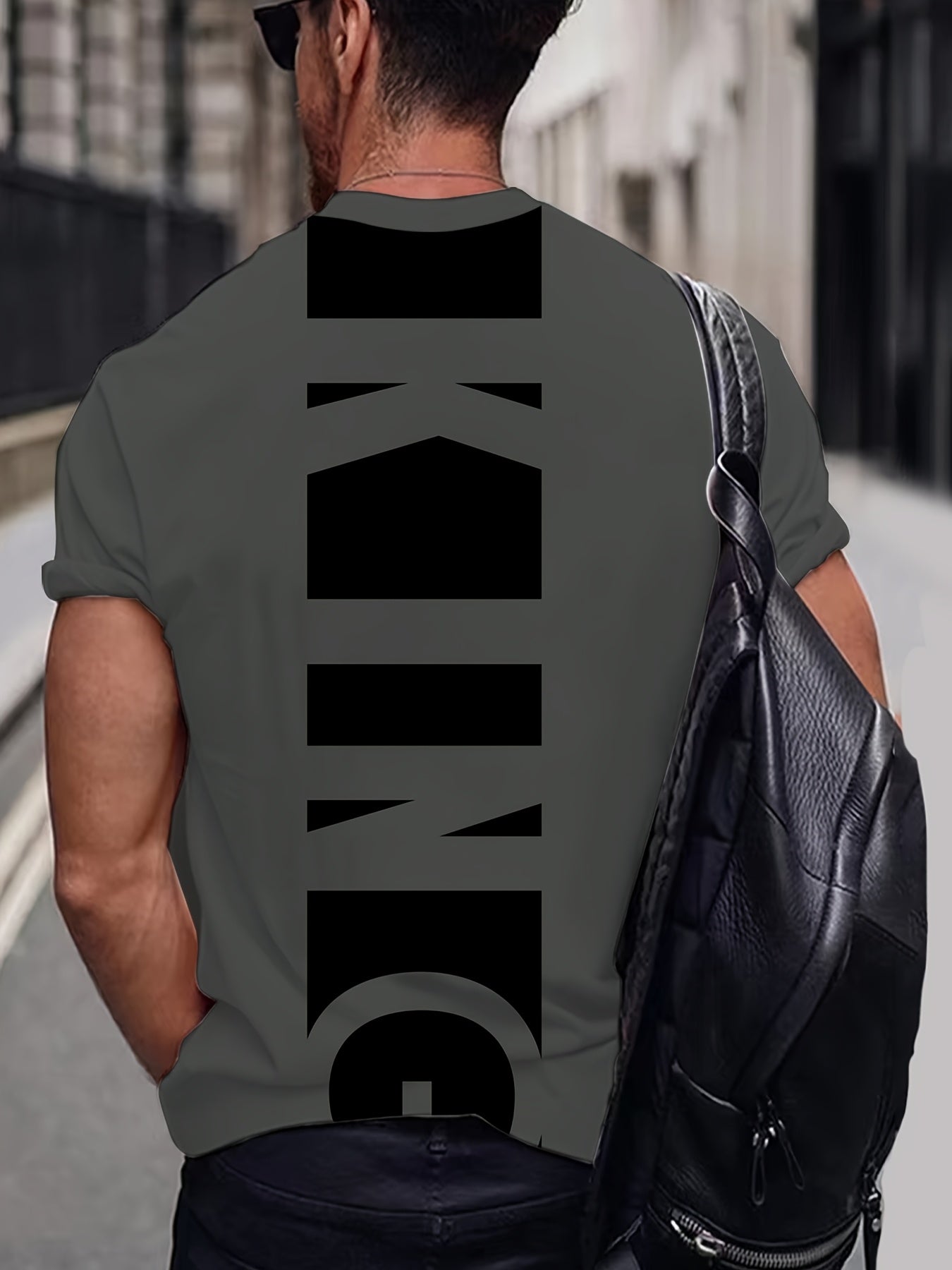 Men's All-Over Print Crew Neck Short Sleeve T-Shirt Polyester Spandex Regular Fit