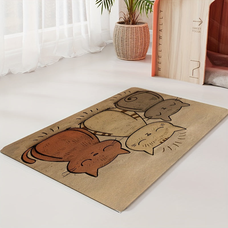 Cute Cat and Dog Pet Placemat Polyester Easy to Clean All Seasons