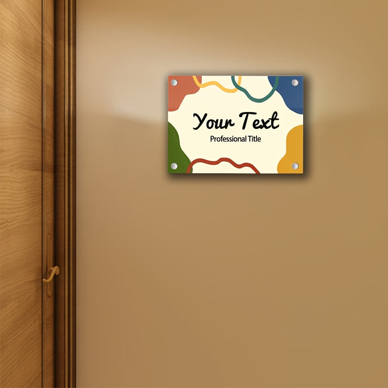 Kids Room Door Sign Custom Name Plaque Cartoon Print Nursery Decor Rust and Adzuki Shades