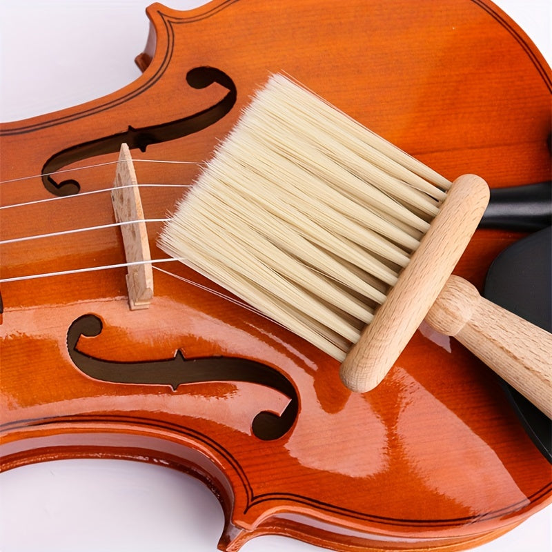 Cepillo de limpieza de madera universal para violín para eliminación de polvo y mantenimiento
