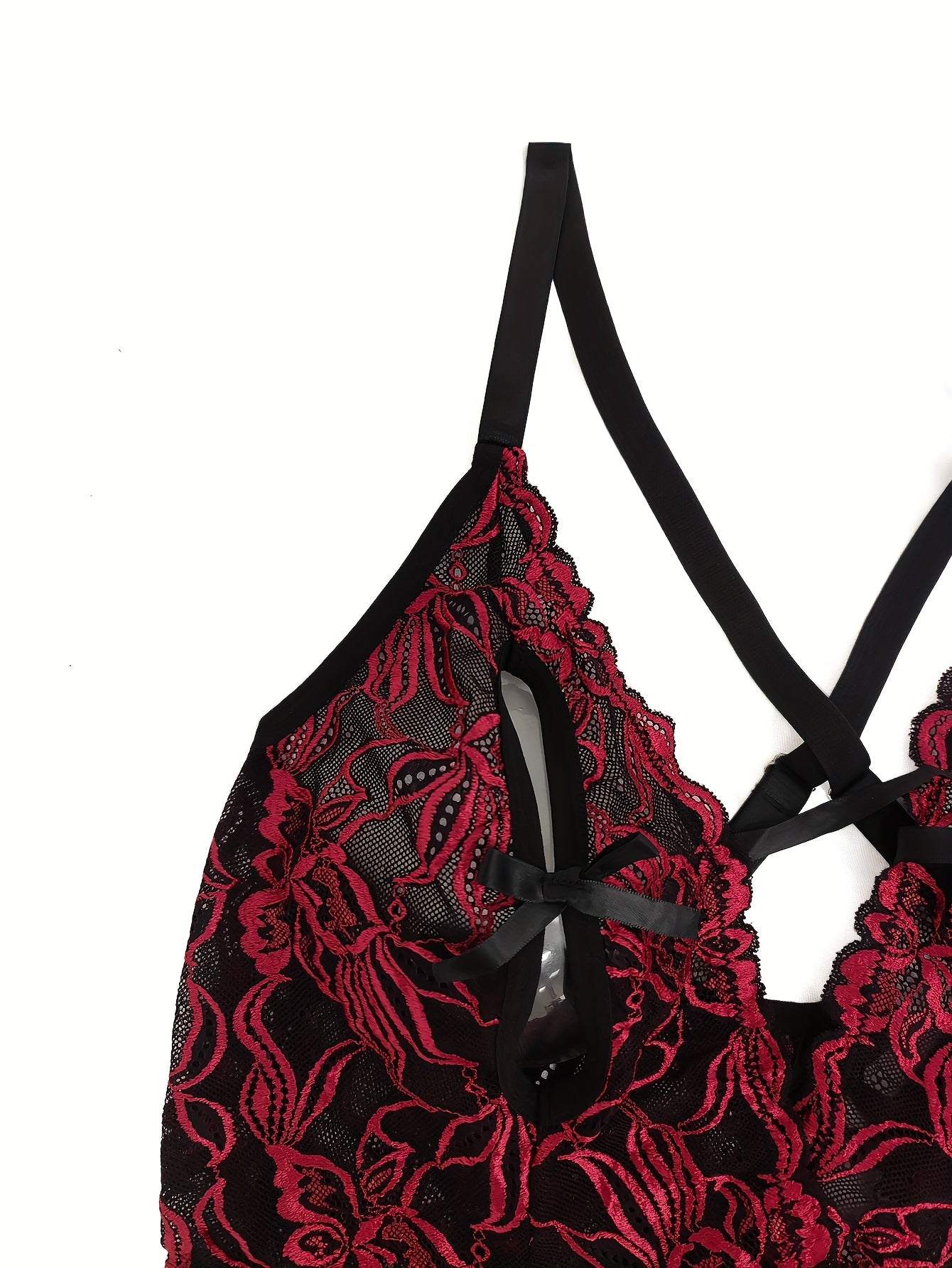 Women's Lace Cutout Body Suit Sexy Strap Design Large Size