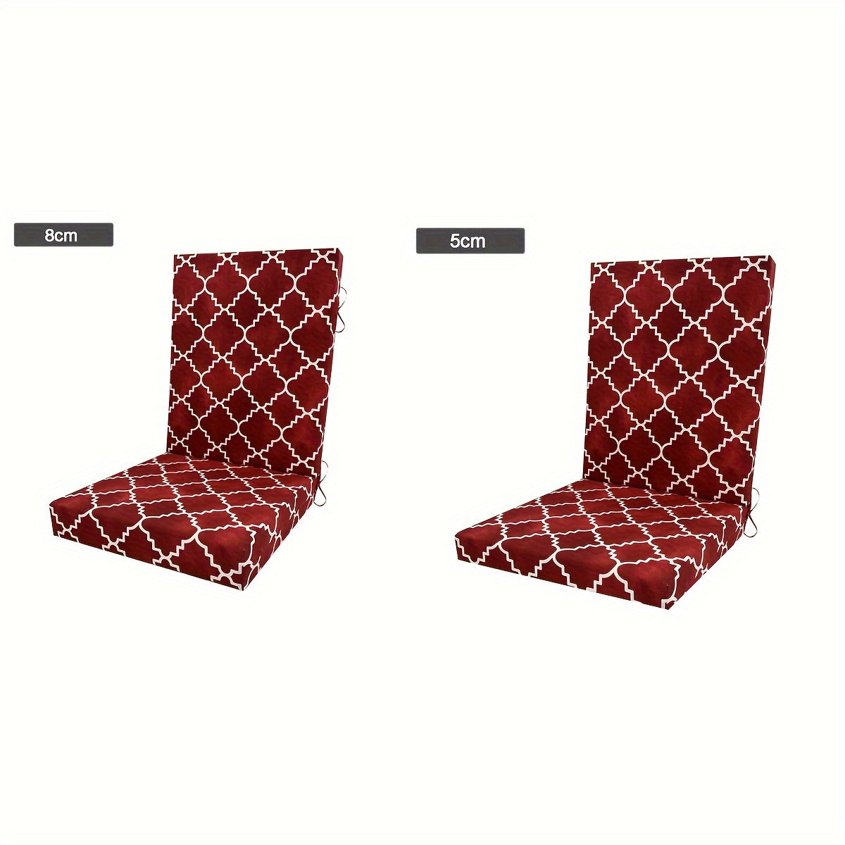 Boho Outdoor High Back Chair Cushion UV-Resistant Polyester Machine Washable