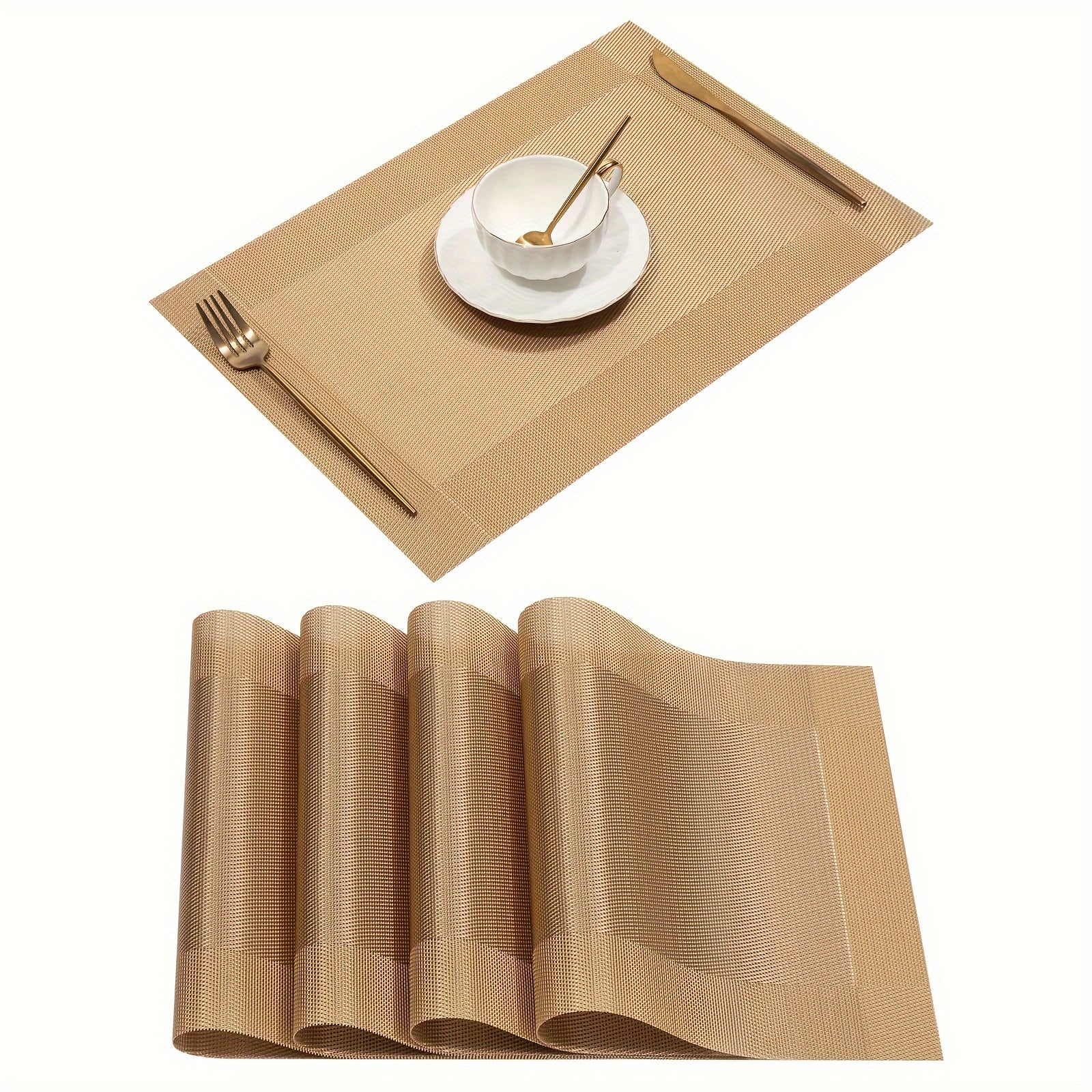 Set of 4, 6, or 8 Cotton Placemats for Dining Table