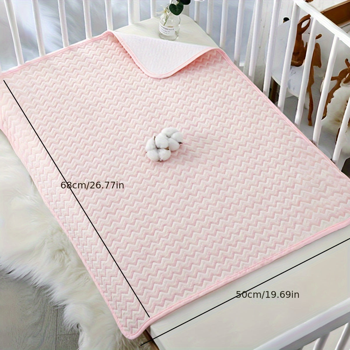 Baby Diaper Pad Reusable Waterproof Washable Pink Stripes Breathable for Young Children