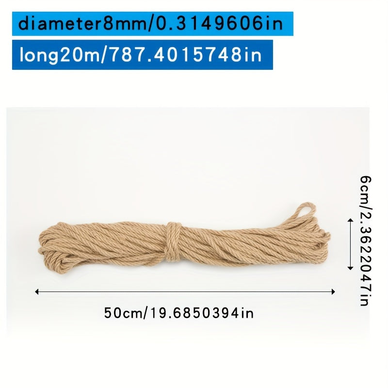 Natural Jute Twine Rope for DIY Crafts Gift Wrapping Decorative Projects 4-14mm