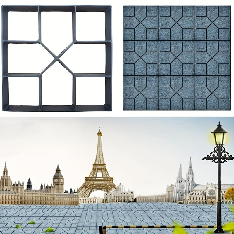 Square Concrete Paving Mold for Garden Pathways Reusable Plastic DIY Cement Mold