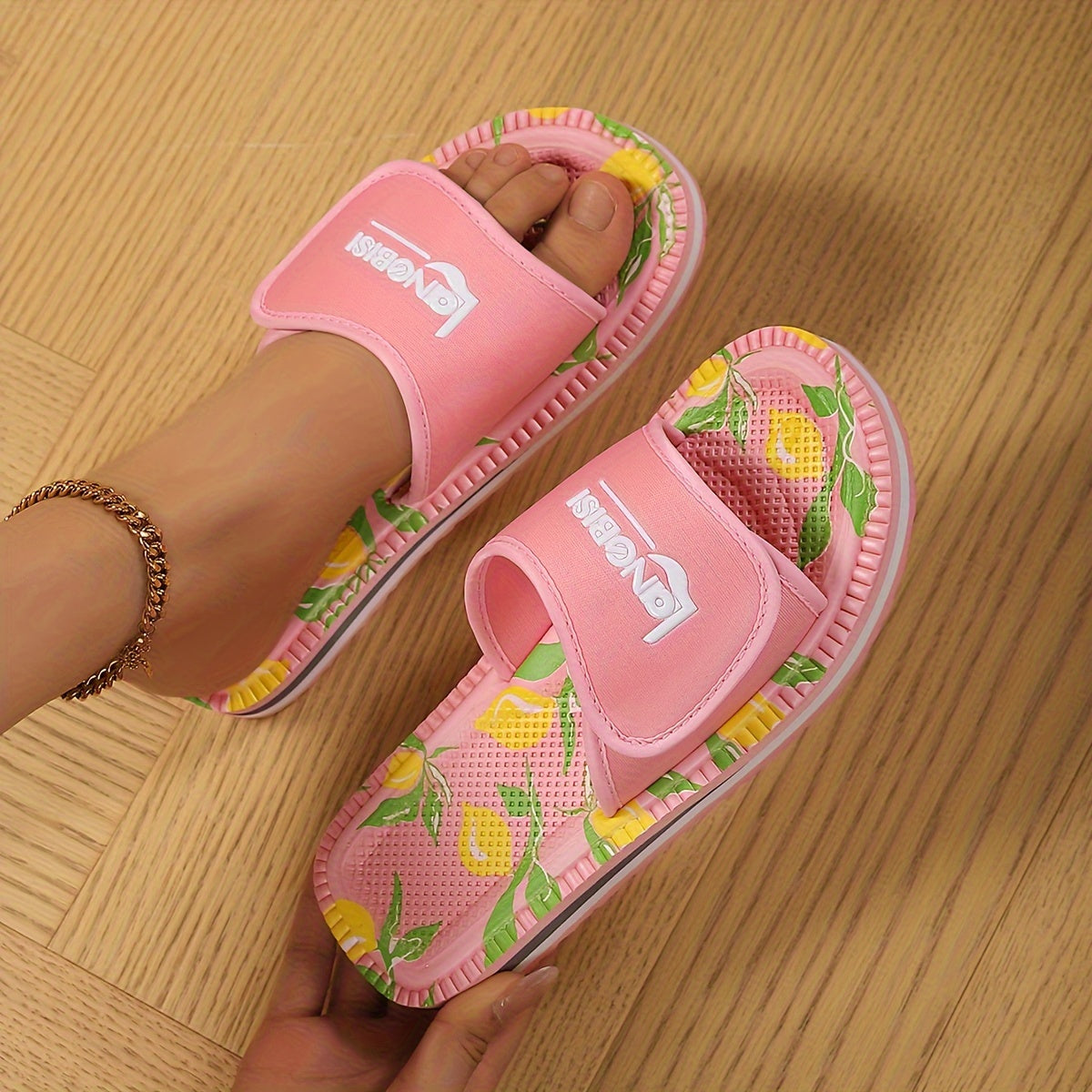 Women's Summer Fabric Sandals Open Toe EVA Sole Hook-and-Loop Closure