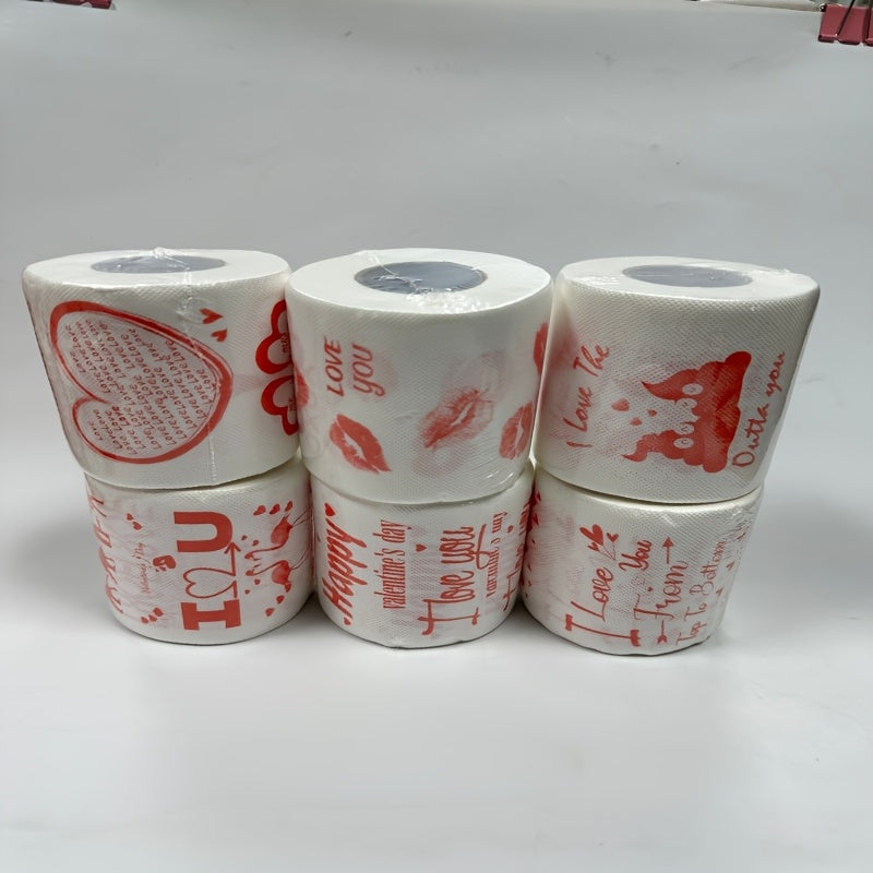 Set of 2 Whimsical Printed Toilet Paper Rolls with Birthday Wedding Valentine Themes