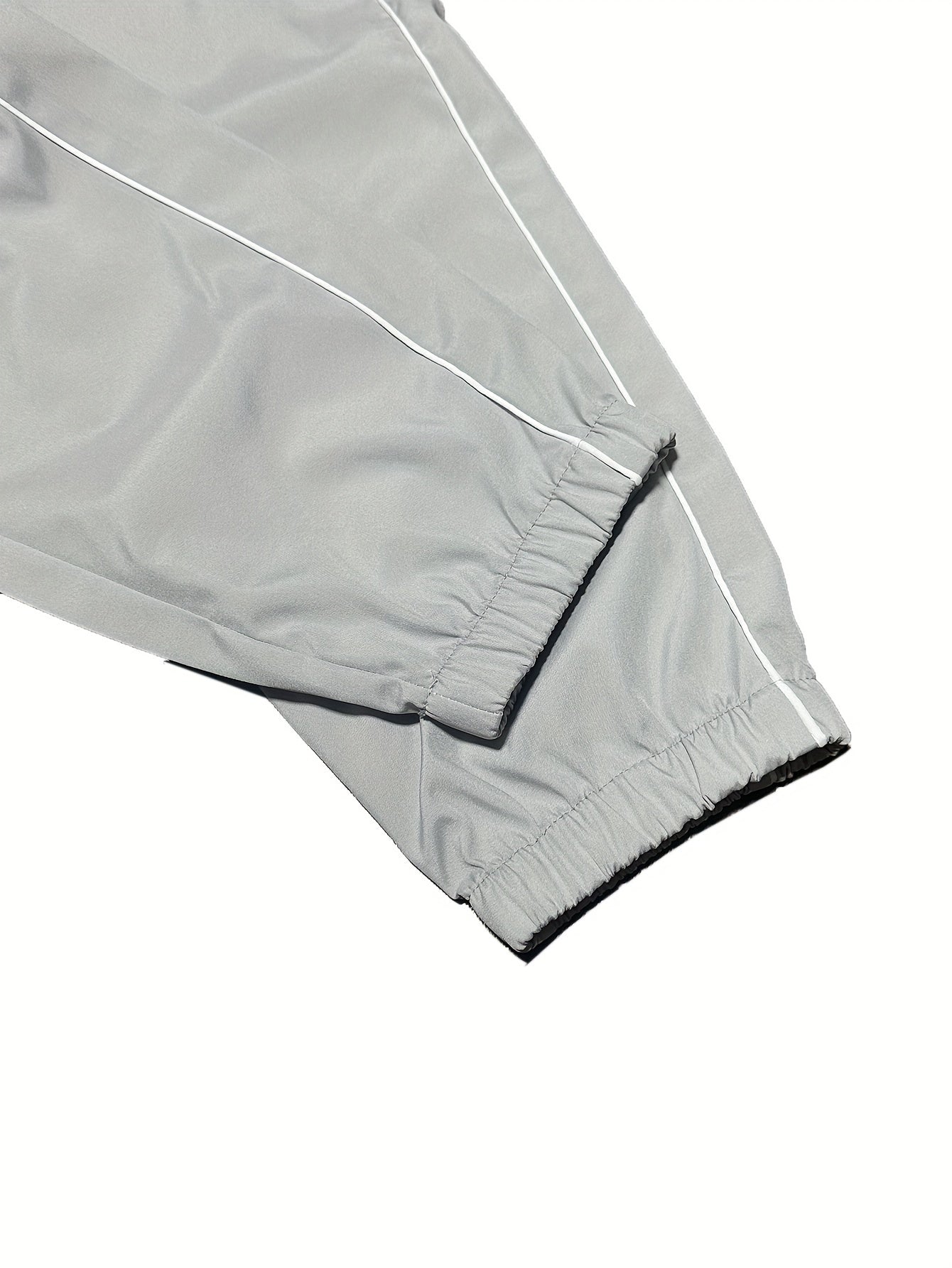 Men's Polyester Jogger Pants with Color-Blocking Stripes Casual Spring Fall Drawstring Waist