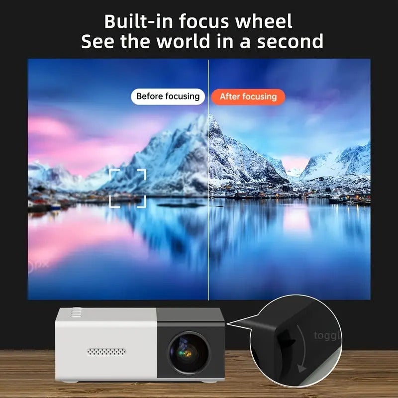 2025 Smart HD Projector with Screen 3D Ready Compatible with Mobile Phones for Home and Outdoor Use