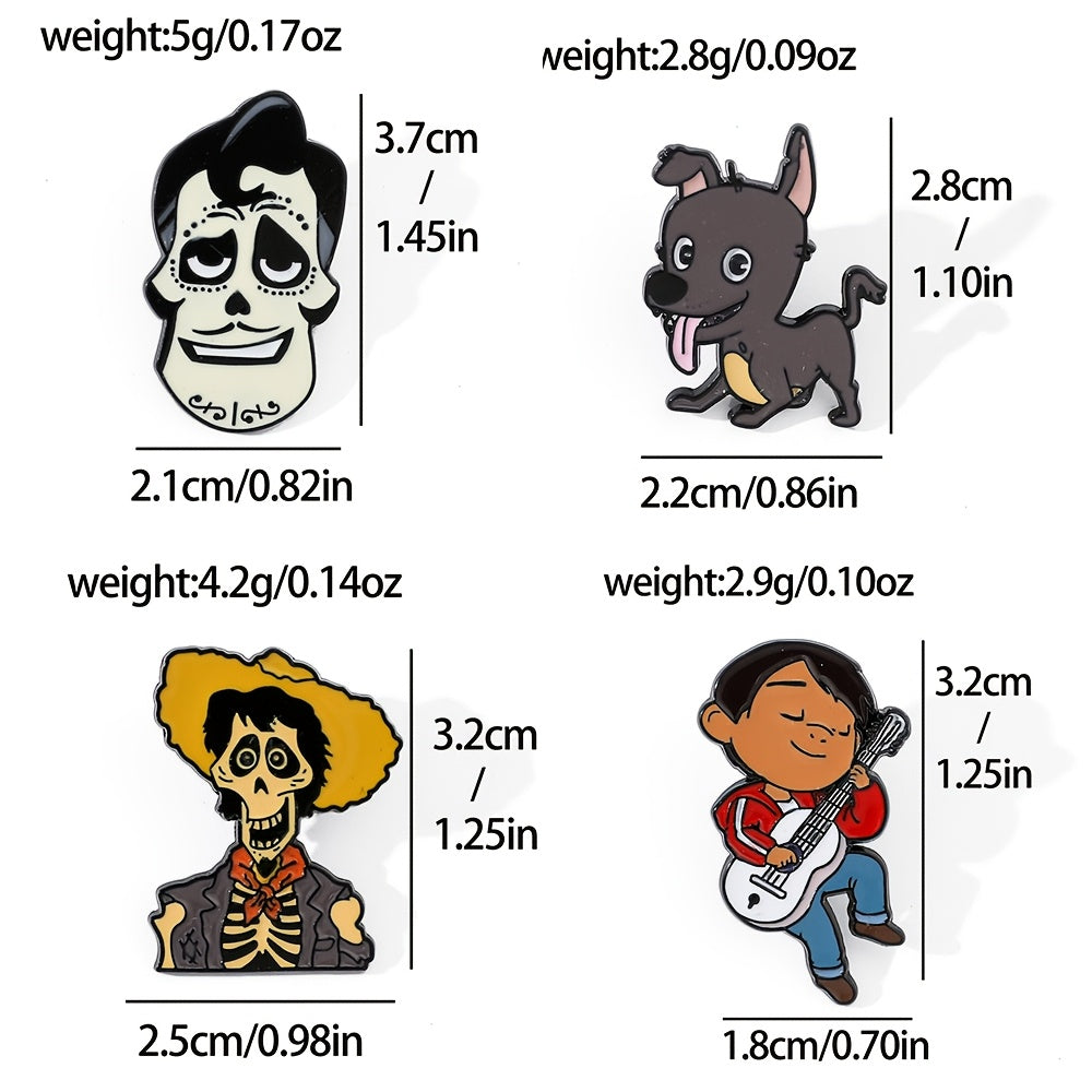 Set of 5 Cartoon Animal Brooches Enamel Pins Metal Jewelry for Backpacks Clothing Accessories