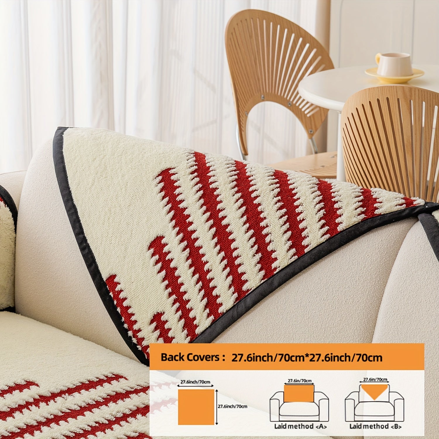 Современная накидка на нордический диван с черно-белой полоской, безопасная для домашних животных, противоскользящая, для 1-4 мест