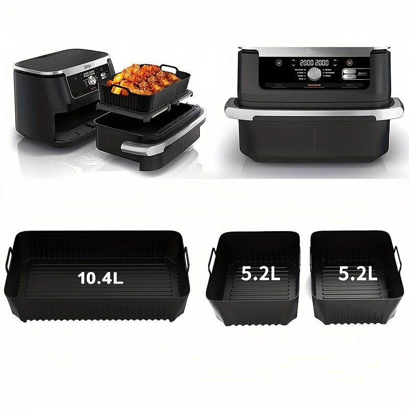 3-Piece Non-Stick Silicone Air Fryer Liners Set Reusable Food-Safe Kitchen Accessories