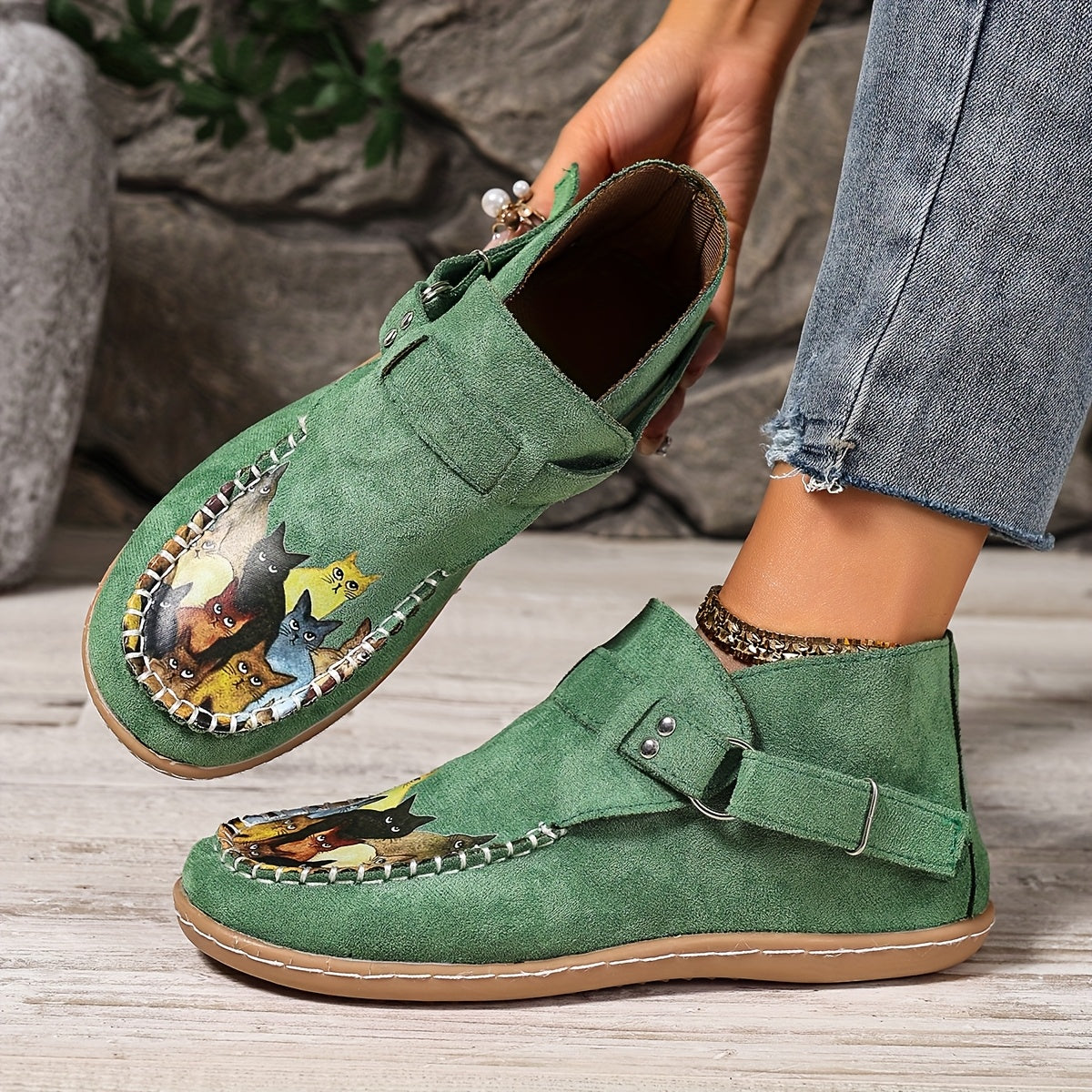 Women's Slip-On Shoes Lightweigh Penny Loafers Black Brown Green Casual