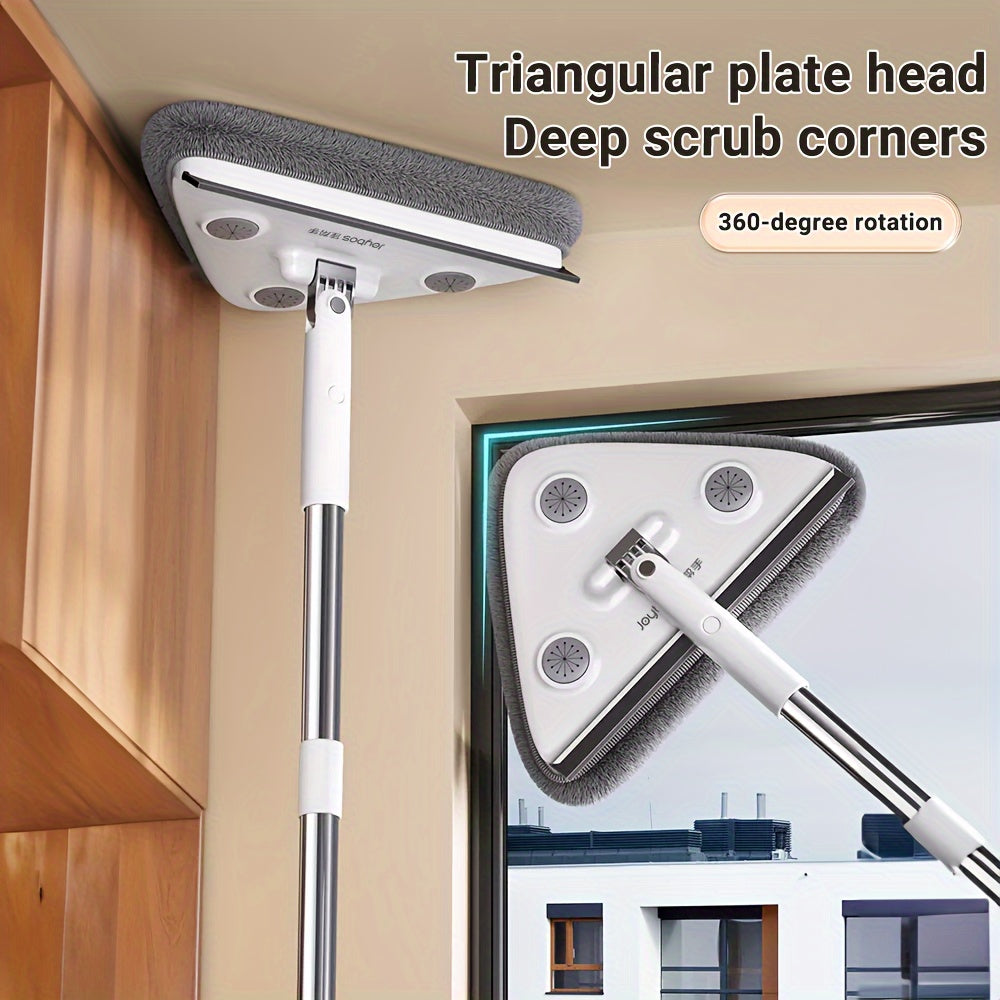 Multi-Surface Window Cleaning Squeegee and Scrubber Set with Stainless Steel Handle
