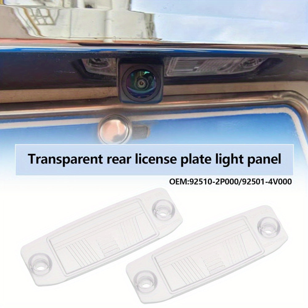 2 Pack Rear License Plate Lamp Covers Clear for Hyundai Kia