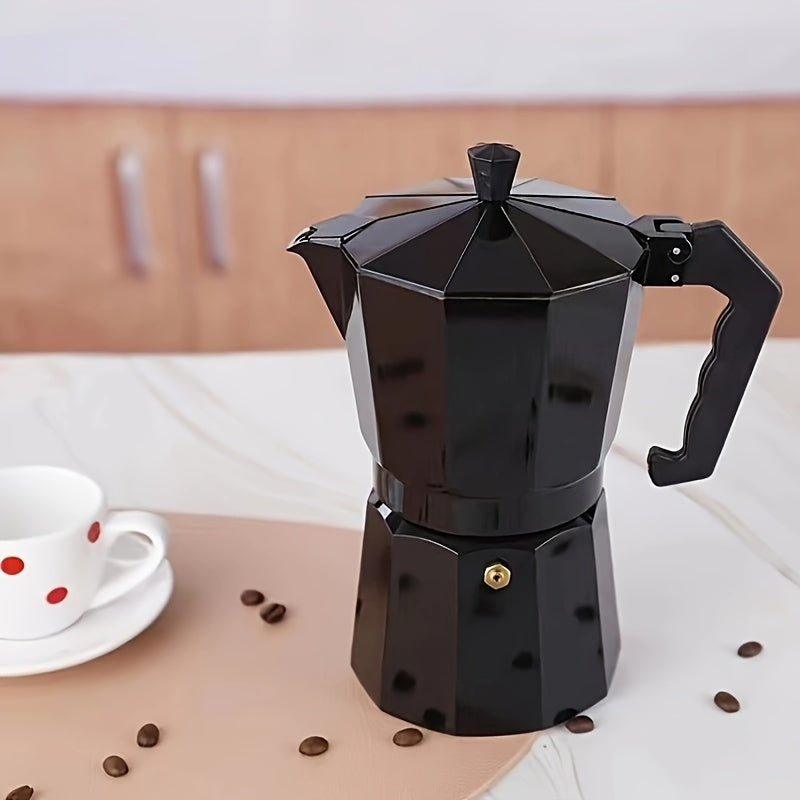 150ml Alyuminiy pechka uchun qahva qozoni, mat finish, qayta ishlatiladigan filtr, Espresso uchun
