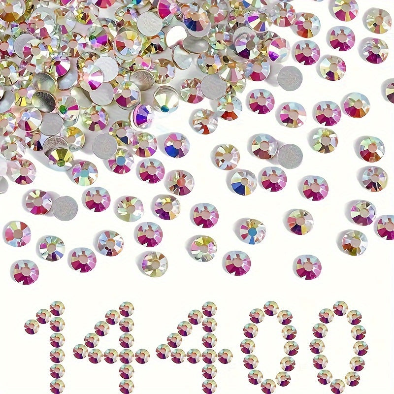 14400 Shisha Kristalli Flatback Rhinestones uchun Tirnoq San'ati, kiyim-kechak, poyabzal, sumkalar SS3 dan SS34 gacha