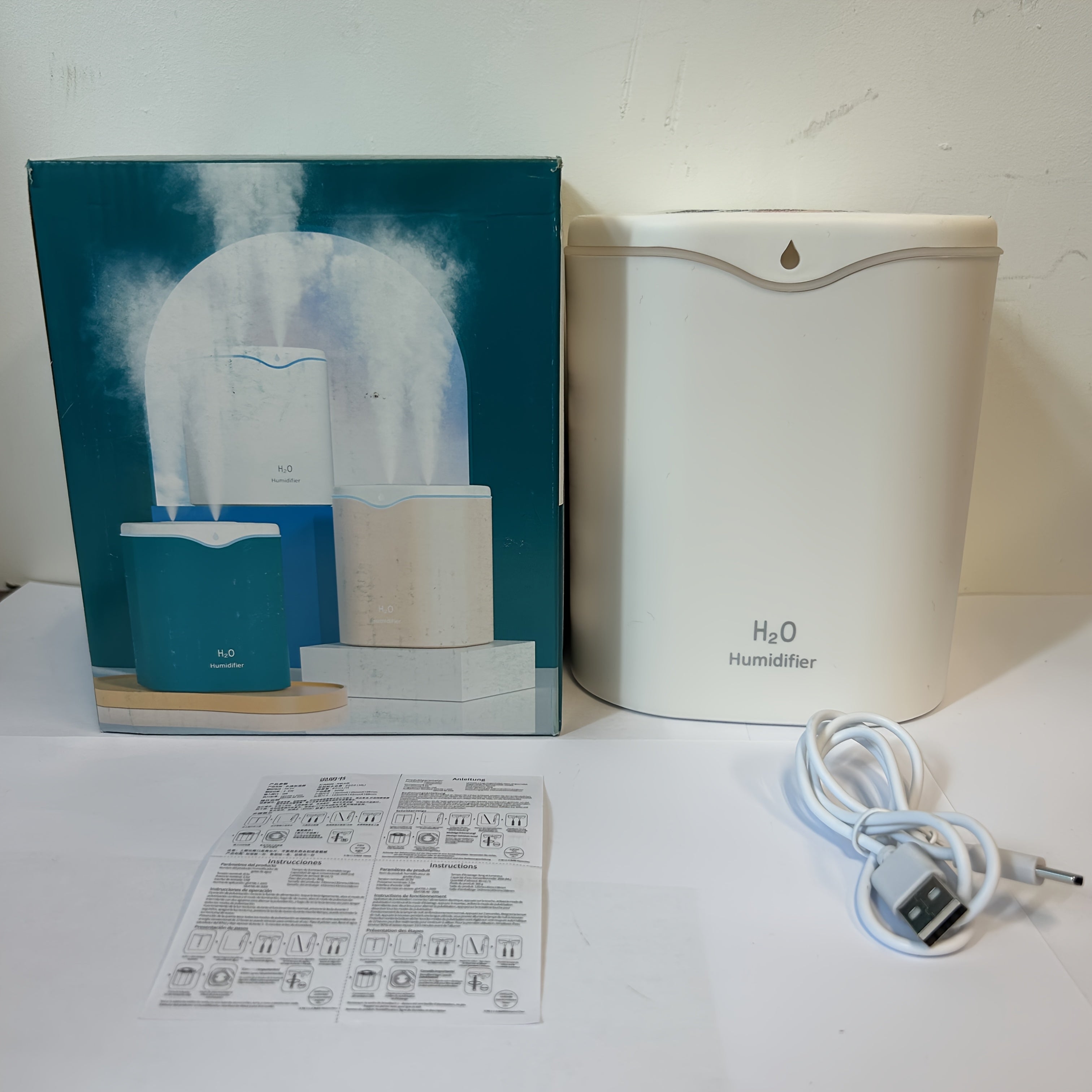 Портативный ультразвуковой увлажнитель с USB, двойной туман, тихая работа, аромотерапия, ночник на 7 цветов, автоматическое отключение для дома и путешествий.