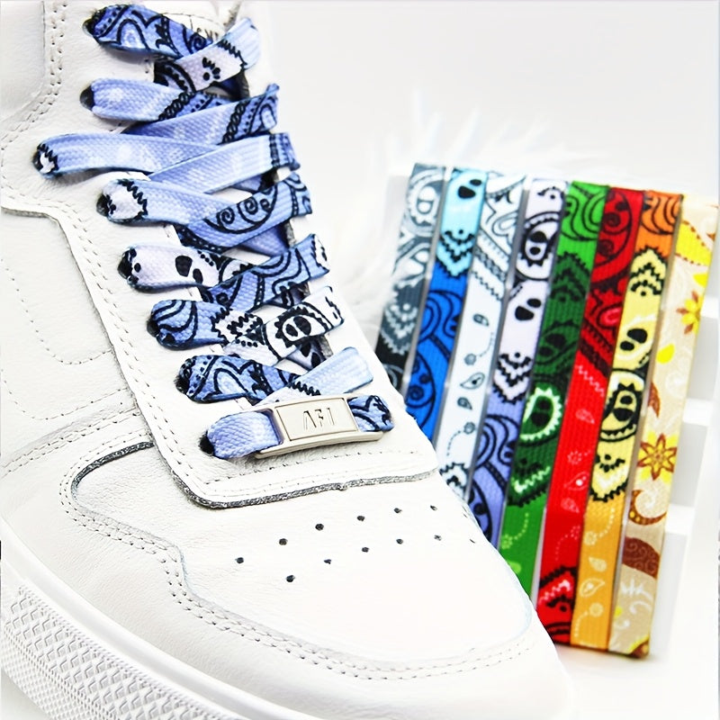 Unisex Cashew Flower Pattern Shoelaces for Sneakers and Boots