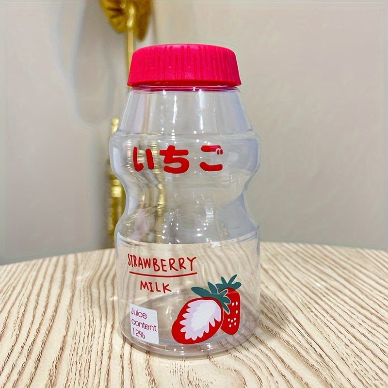 Cartoon Milk Bottle Design Sports Tumbler with Seal Cap Large Capacity BPA-Free Polycarbonate Travel Mug