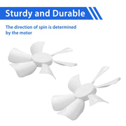 White RV Vent Fan Blades 15.24cm for 12V D-Shaft Motors Durable Plastic Replacement