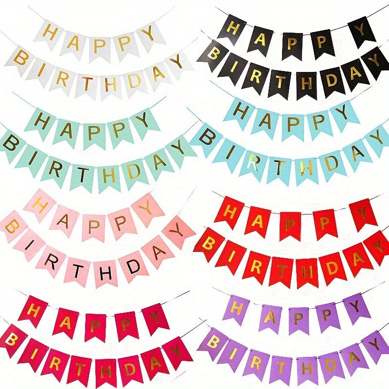 Banderín de banderines de cumpleaños de Gilt Happy Birthday Dovetail para decoración de fiestas de cumpleaños