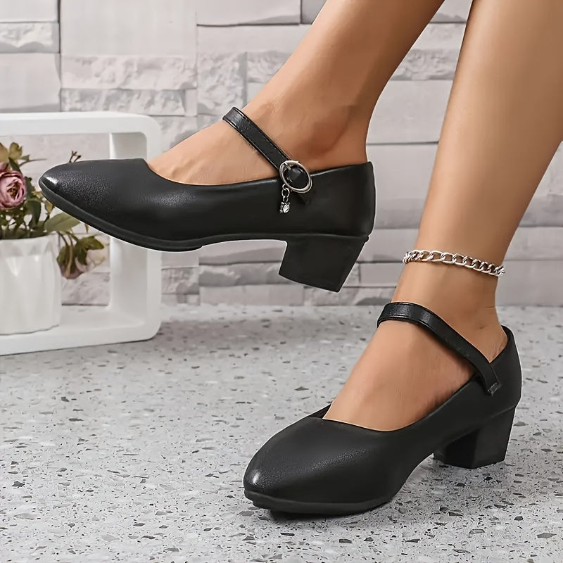 Ayollar uchun qora tormozsiz yostiqlangan ish poyabzali ofis va rasmiy tadbirlar uchun