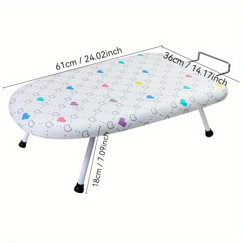 Foldable Ironing Board with Heart and Geometric Design for Home and Office Use