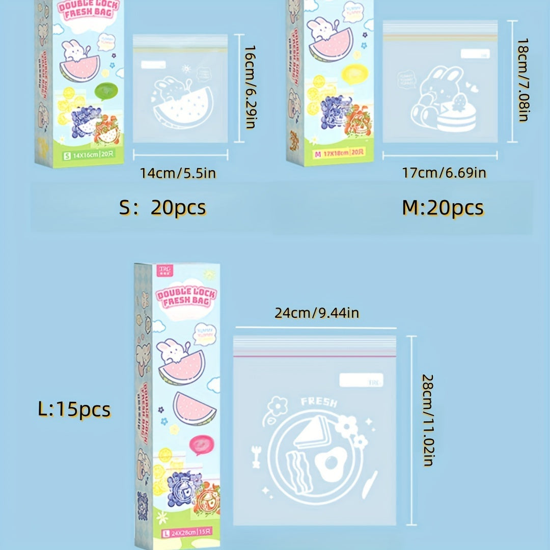 Uyda qalinlashtirilgan yangi saqlash muhrlangan sumkalar muzlatgich va muzlatilgan meva/ sabzavot saqlash uchun - 15/20/55 dona oshxona saqlash sumkalari to'plami