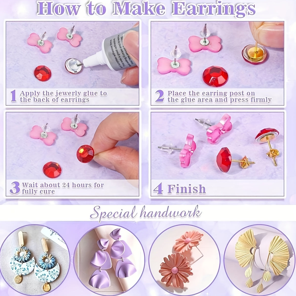 600 ta sirgʻa uchun postlar bilan zargarlik buyumlari qilish to'plami, gipoallergik zanglamaydigan po'lat va saqlash qutisi bilan