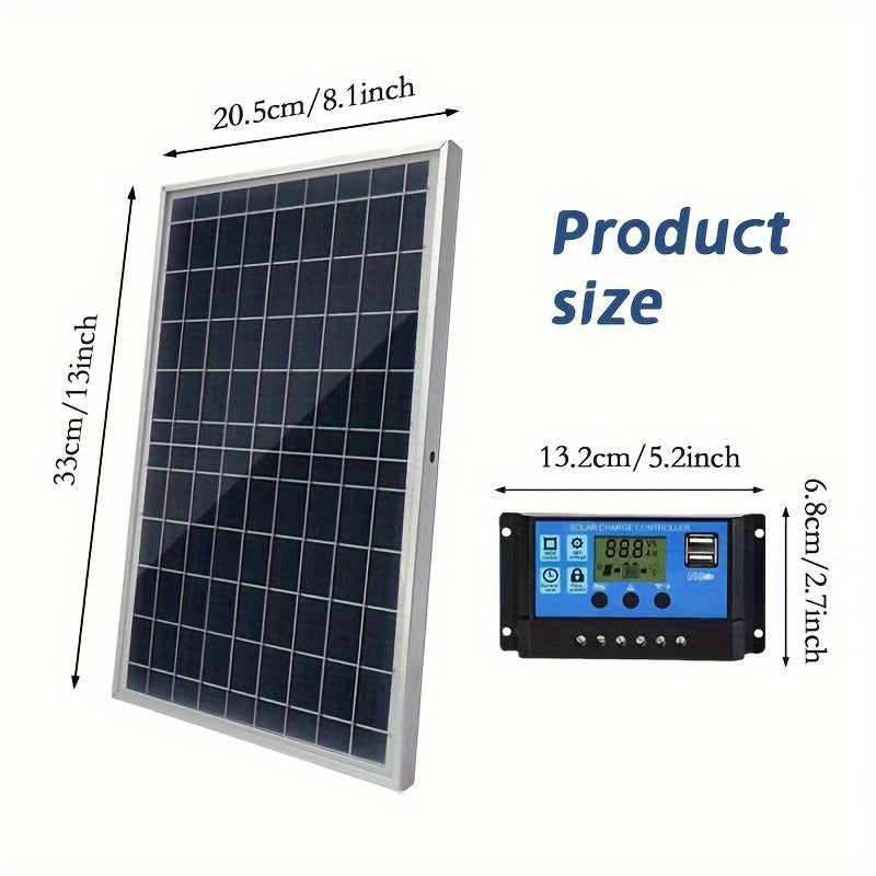 Portable Solar Panel Kit with 100A Controller USB 5V Charger for RVs Boats Camping