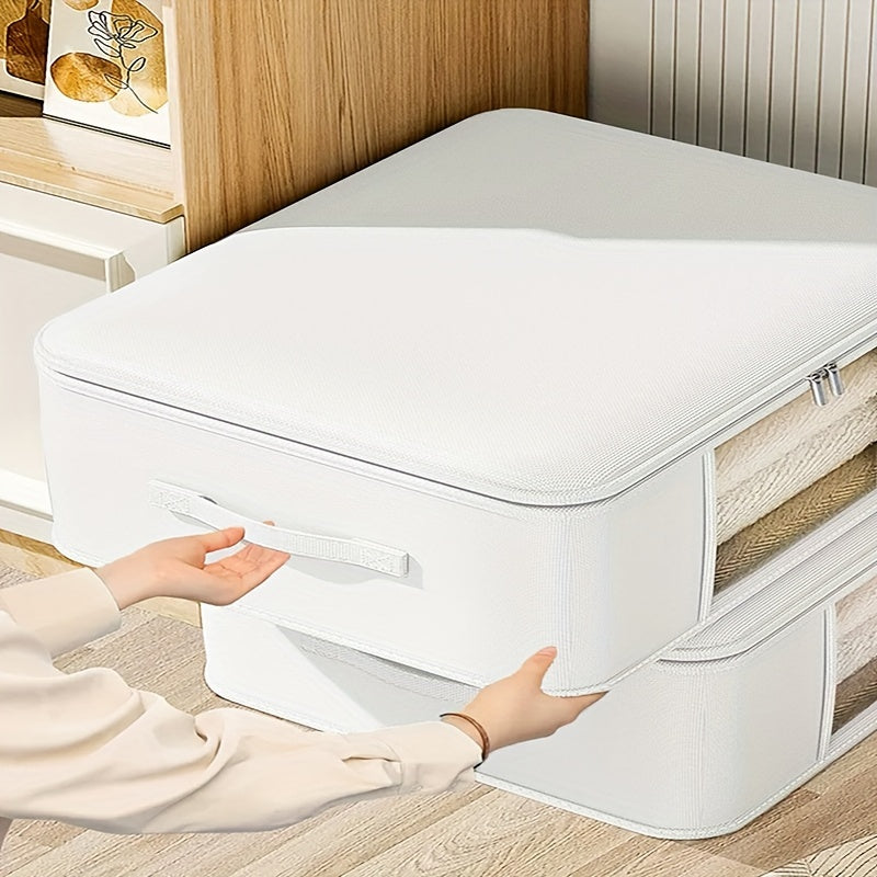 Bolsa de almacenamiento con asas para ropa, mantas y juguetes, duradera, contenedor ahorrador de espacio