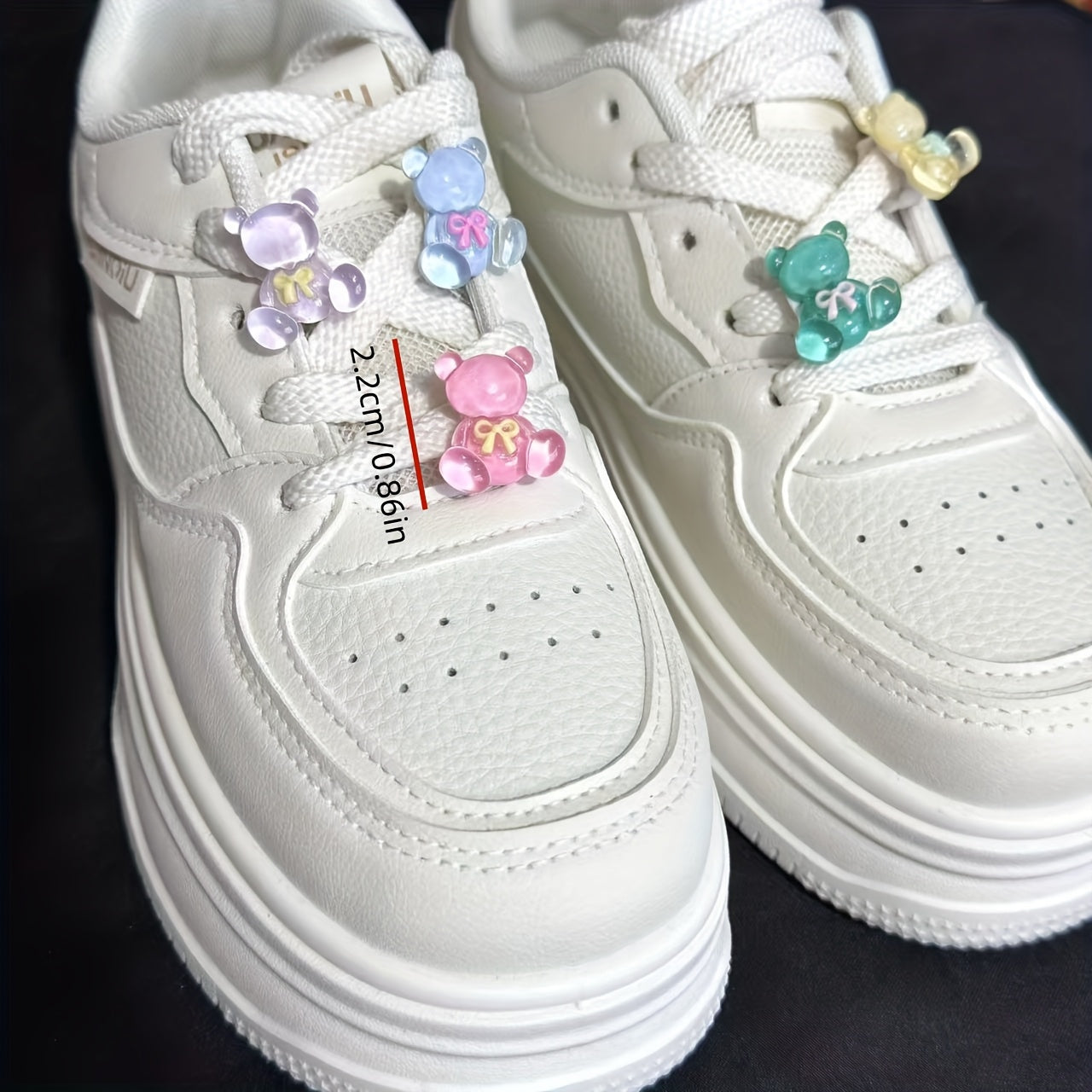 Set of 5 Cute Bear-Shaped Imitation Crystal Shoe Buckles for Shoes and Sandals