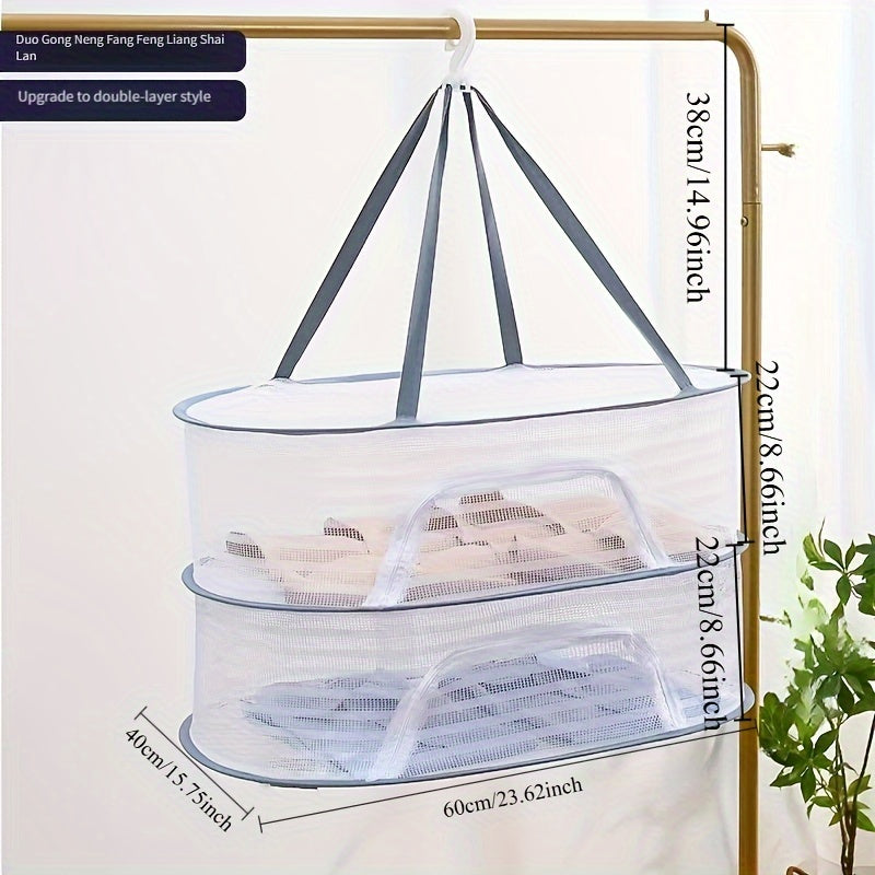 3-Qavatli Tarmoq Quritish Racki O'zini O'zi O'zgaradigan Yashil O'simliklar Meva Sabzavotlar Kiyimlar Saqlash Parvozga Qarshi Oson Tozalash Oq yoki Vanil