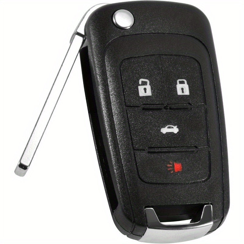 2pcs Black ABS Folding Key Shells for Car Keys with Lock/Unlock Icons