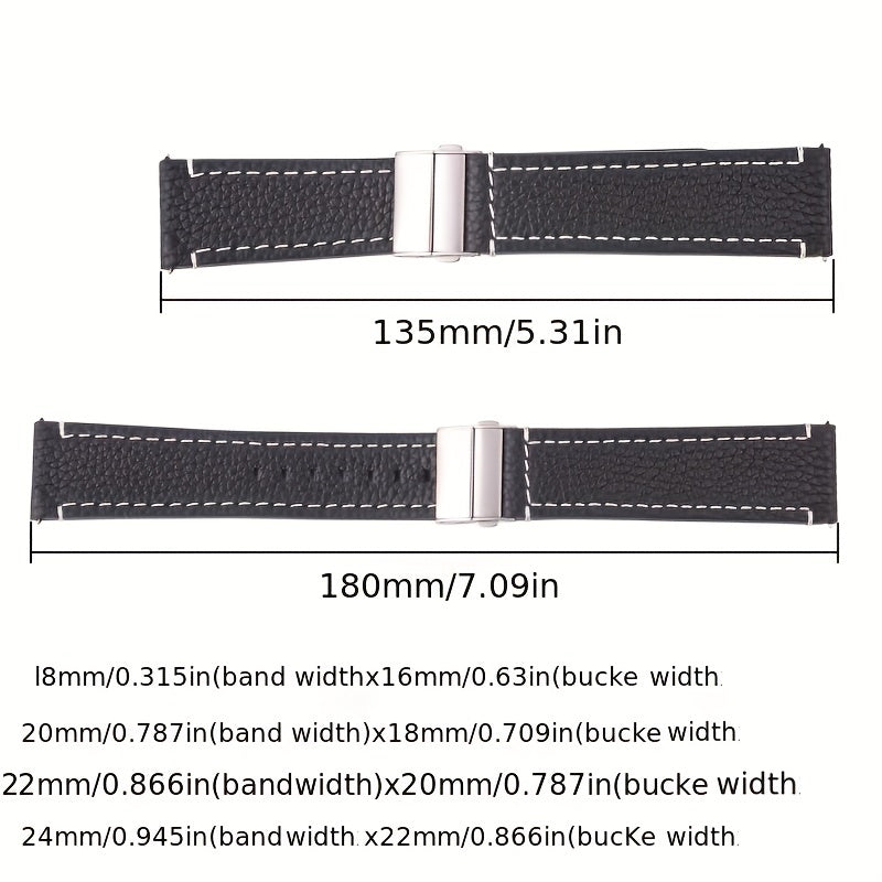 Leather Smartwatch Band for Men Women 18mm 20mm 22mm 24mm Quick Release Strap