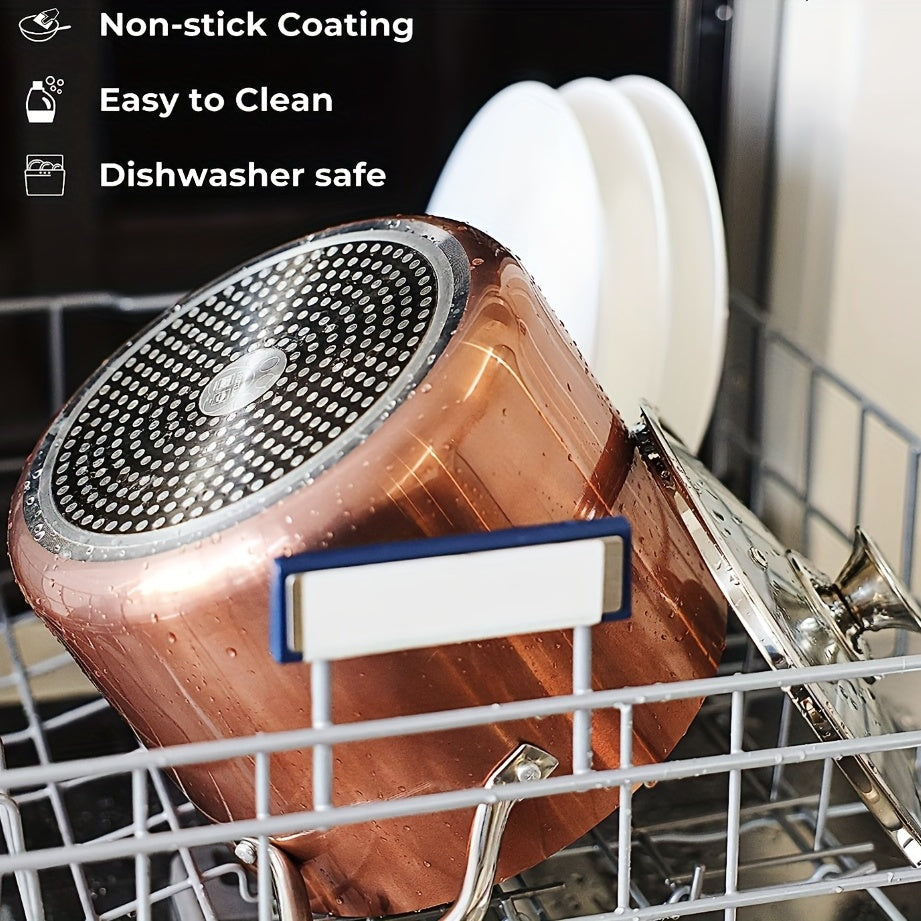 Nonstick Stock Pot 7 Quart Soup Pasta Pot with Lid 22cm Induction Oven Safe